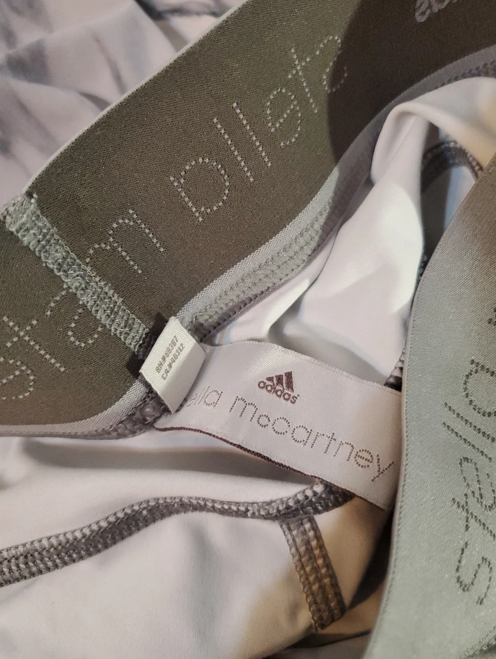 Adidas‎ By Stella McCartney Women's White Marble Ankle Leggings Medium